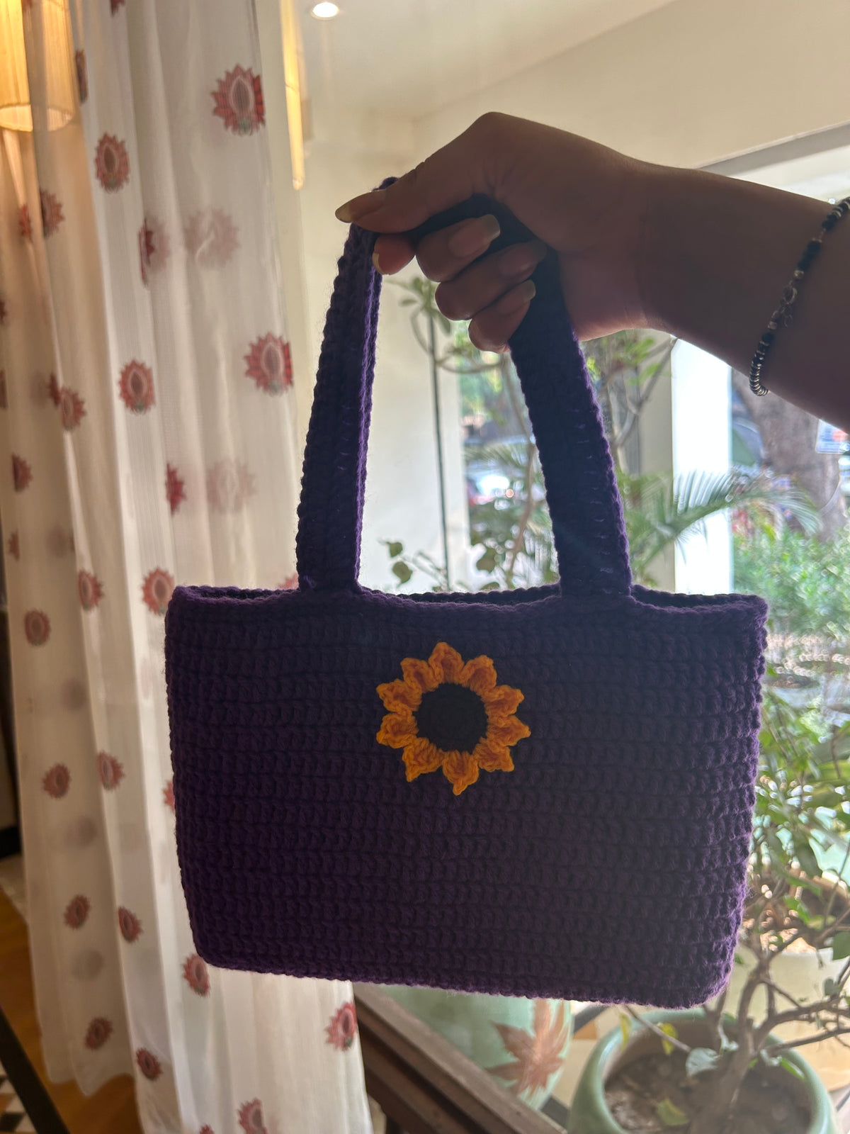 Purple Sunflower Book Bag