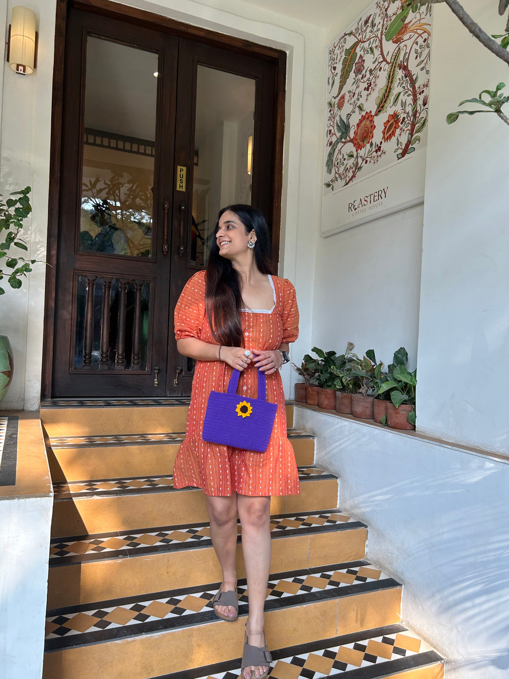 Purple Sunflower Book Bag