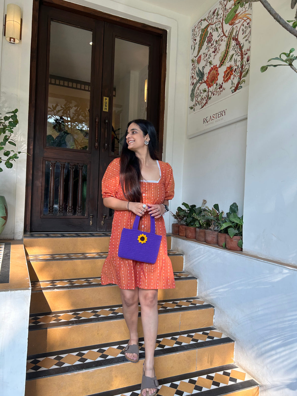 Purple Sunflower Book Bag